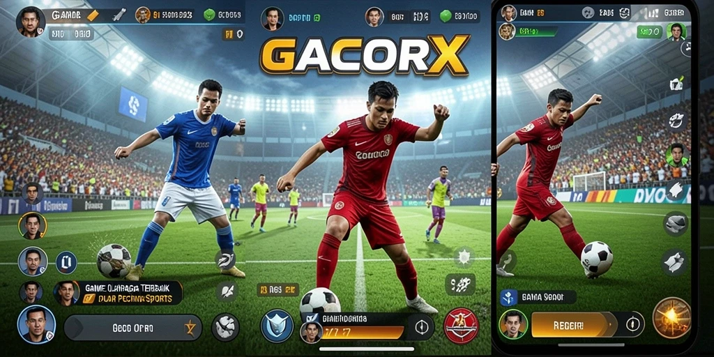Gameplay seru GACORX dengan aksi olahraga mendebarkan.