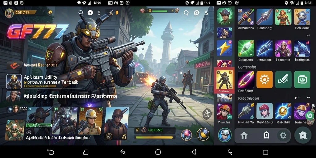 Screenshot utama GF777 menampilkan antarmuka pengoptimalan perangkat yang intuitif.