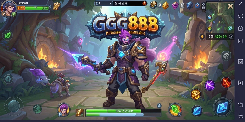 Tampilan dinamis gameplay ARPG GGG888 yang menegangkan.