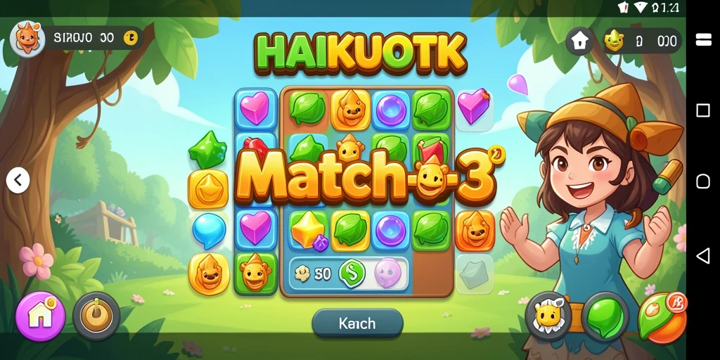 Tampilan gameplay HAIKUOTK yang menggugah selera dan penuh warna.