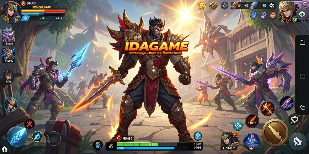 Tampilan utama IDAGAME menampilkan aksi pertarungan yang mendebarkan.