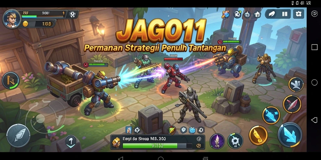 Screenshot utama JAGO11 menampilkan pertempuran strategi yang mendebarkan.