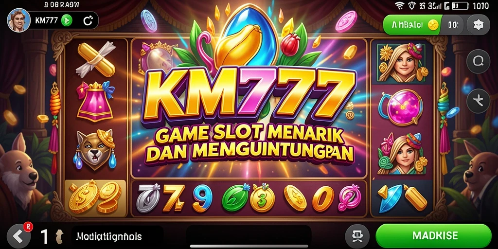 Tampilan utama KM777 dengan gameplay Slot yang menarik.