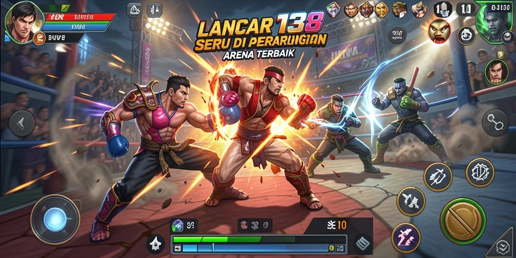 Tampilan gameplay LANCAR138 dengan pertarungan seru dan karakter menarik.