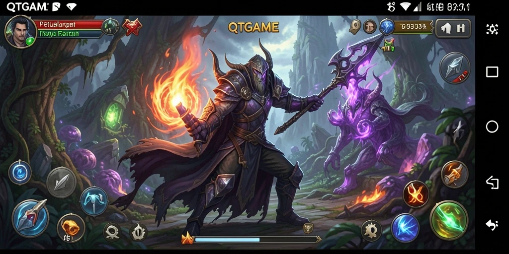 Tampilan visual dan aksi pertarungan RPG yang menarik di QTGAME.