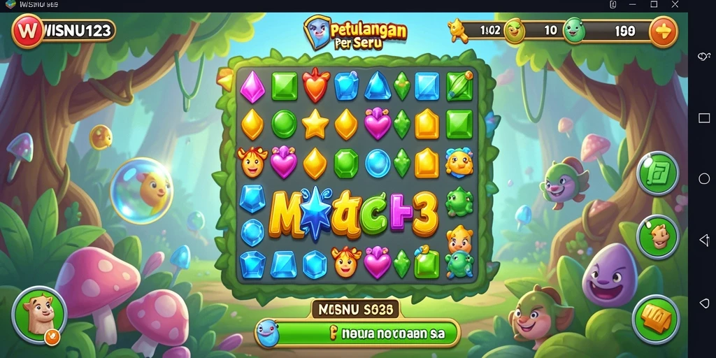 Tampilan gameplay seru WISNU123 saat mencocokkan objek.